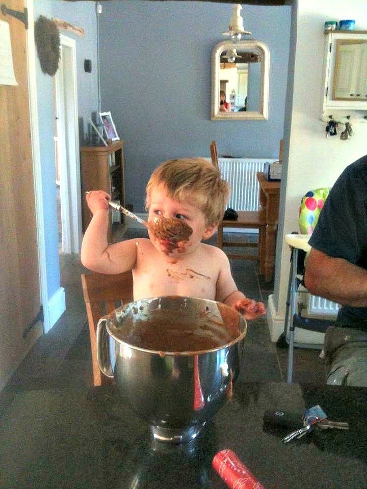 chocolate mousse recipe Licking the spoon
