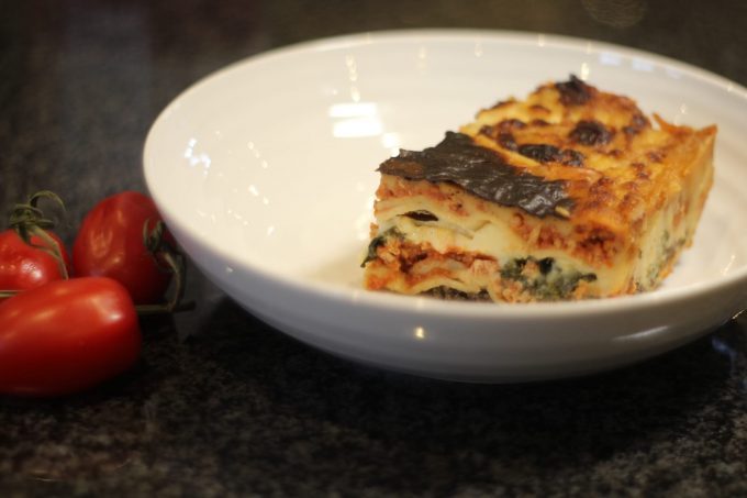 pork and spinach lasagne