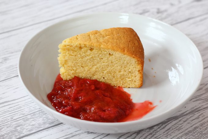 A Madeira Cake with a spiced Rhubarb Compote.