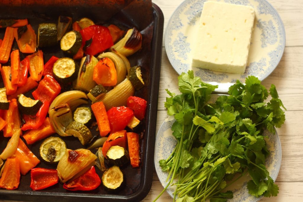 Roasted Vegetables with Feta Cheese and Coriander Roasted Vegetables with Feta Cheese and Coriander