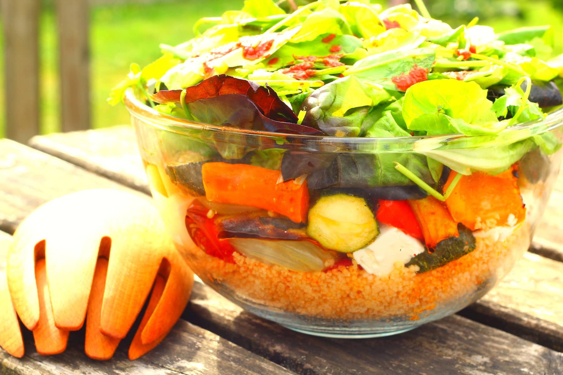 Moroccan Roast Vegetable Salad with Cous Cous Cous Cous Salad with Roasted vegetables and feta cheese