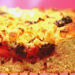 Blackberry and Apple Kuchen. A yeasted, sweet bread topped with fruit.