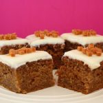 Spiced Pumpkin Traybake with Cream Cheese Icing.