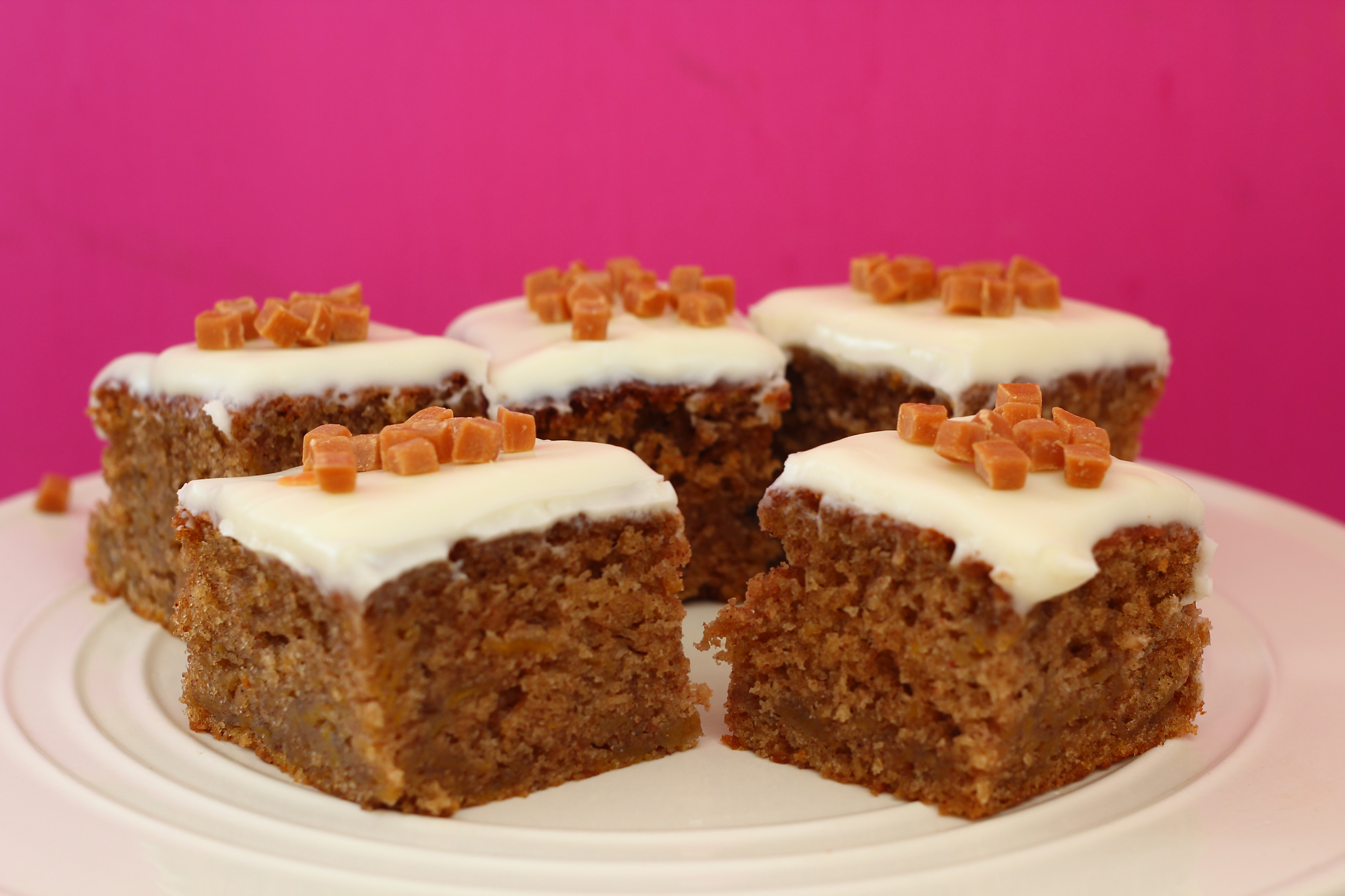 Spiced Pumpkin Traybake with Cream Cheese Icing.