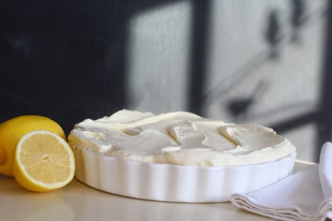 Lemon Cheesecake with a Ginger Biscuit base.