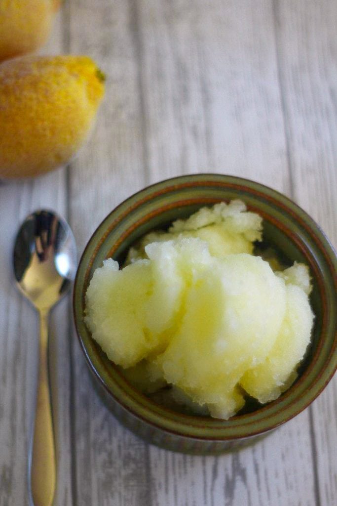 fresh and zingy lemon sorbet.