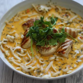 Thai Curry spiced chicken and noodle soup recipe