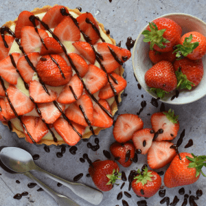 Strawberry Tart with Creme Patisserie .