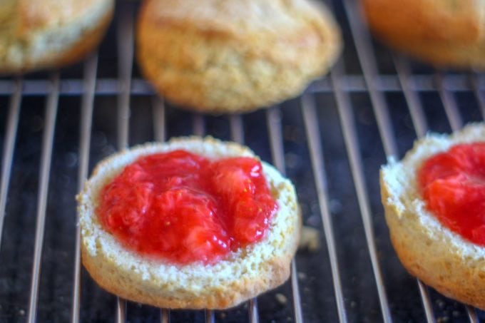 Strawberry Shortcake Split Strawberry Shortcake spread with Strawberry Jam