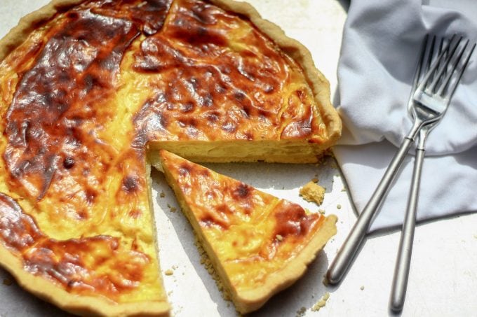 Cheese and Onion Quiche sliced
