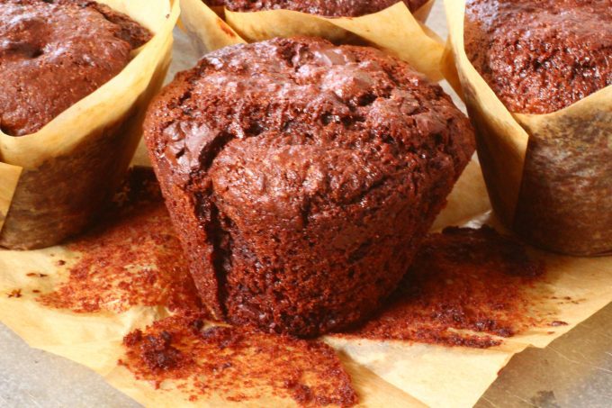 buttermilk double chocolate muffins Buttermilk Double Chocolate Muffins
