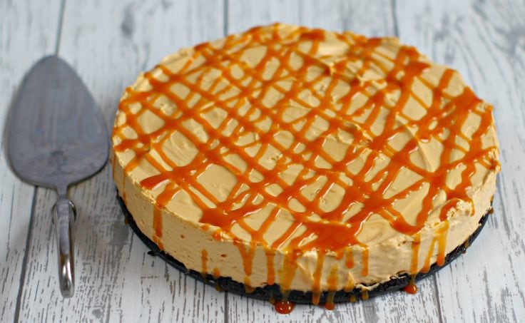 No Bake Caramel Cheesecake