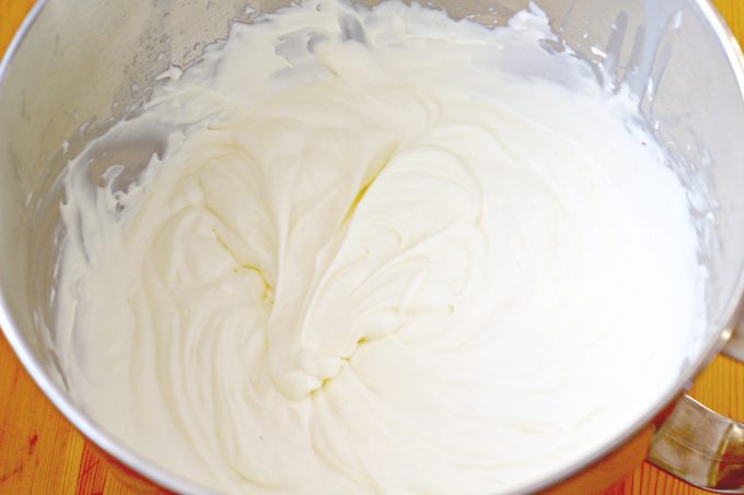 lime cheesecake filling Lime Cheesecake Filling in a mixing bowl