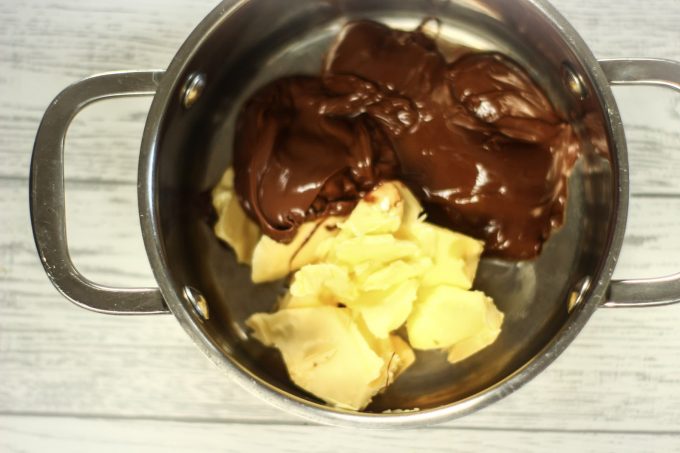 nutella and butter in a saucepan