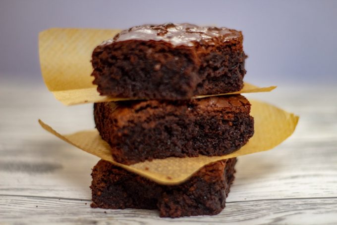 stack of 3 nutella brownies