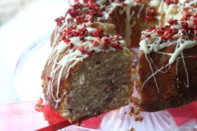White Chocolate and Strawberry Bundt Cake