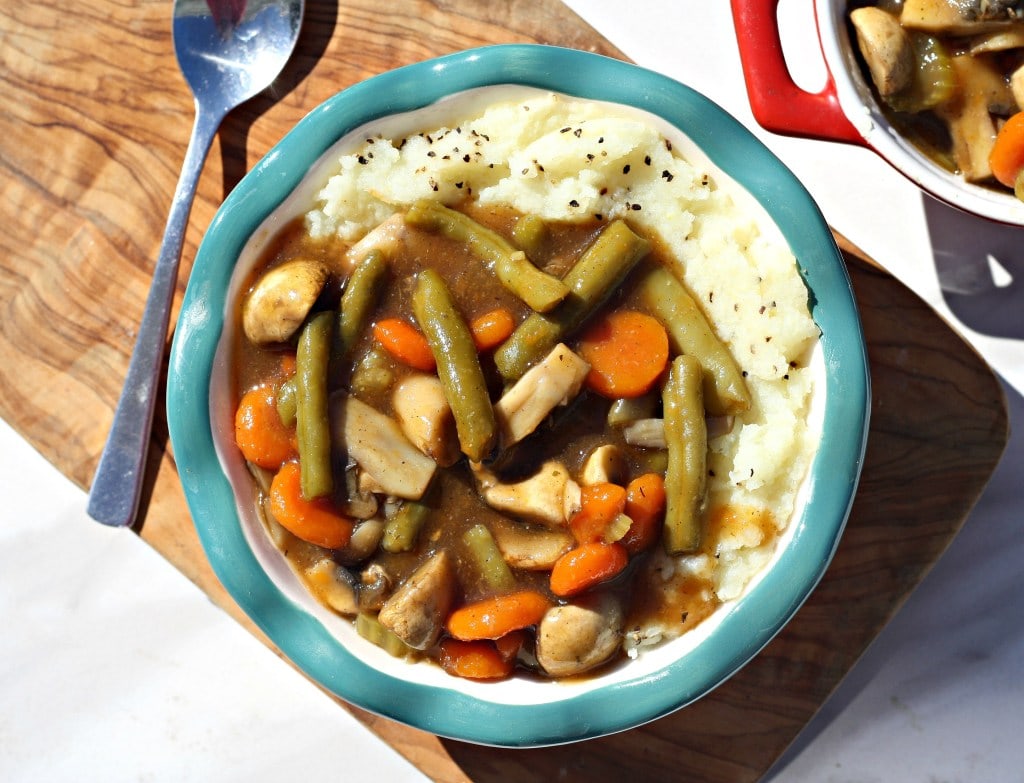 Vegan Stew Over Cauliflower