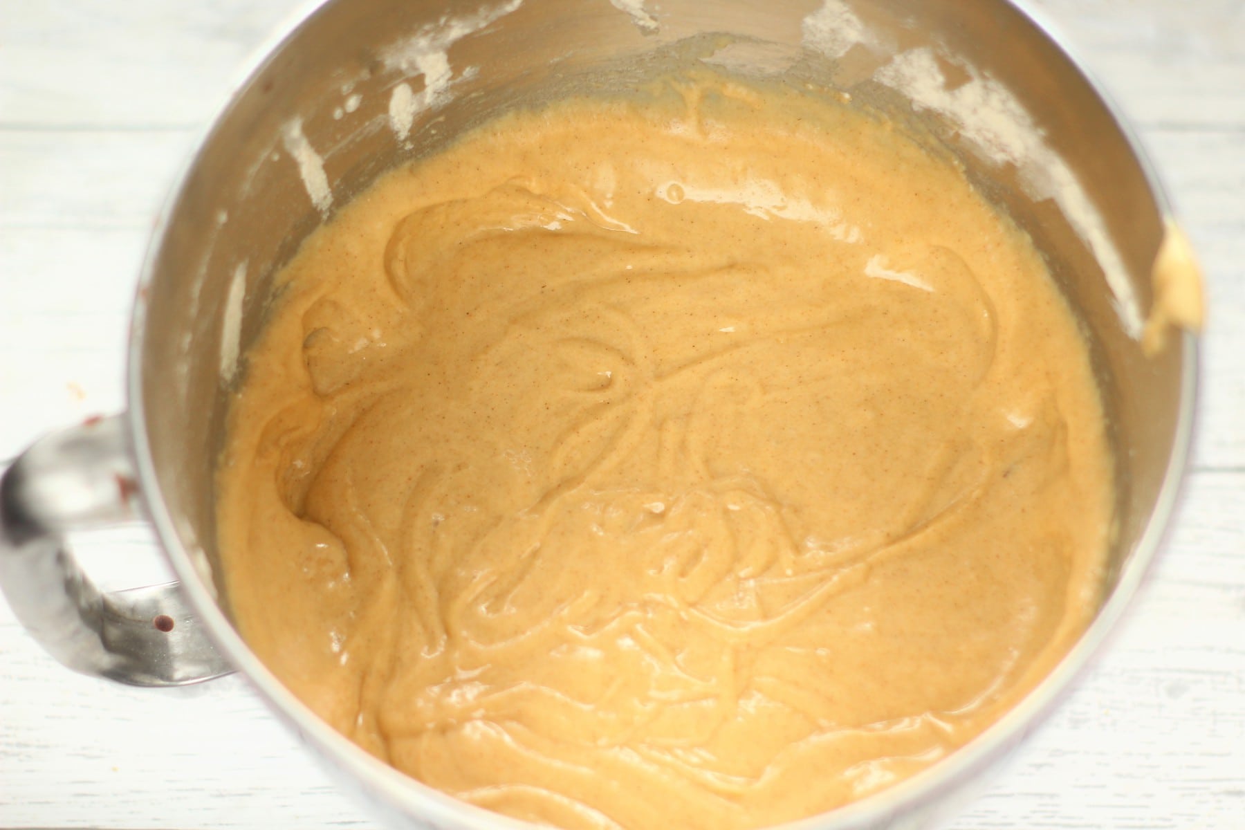 Eggs, oil, sugar and dry ingredients beaten together in a large mixing bowl