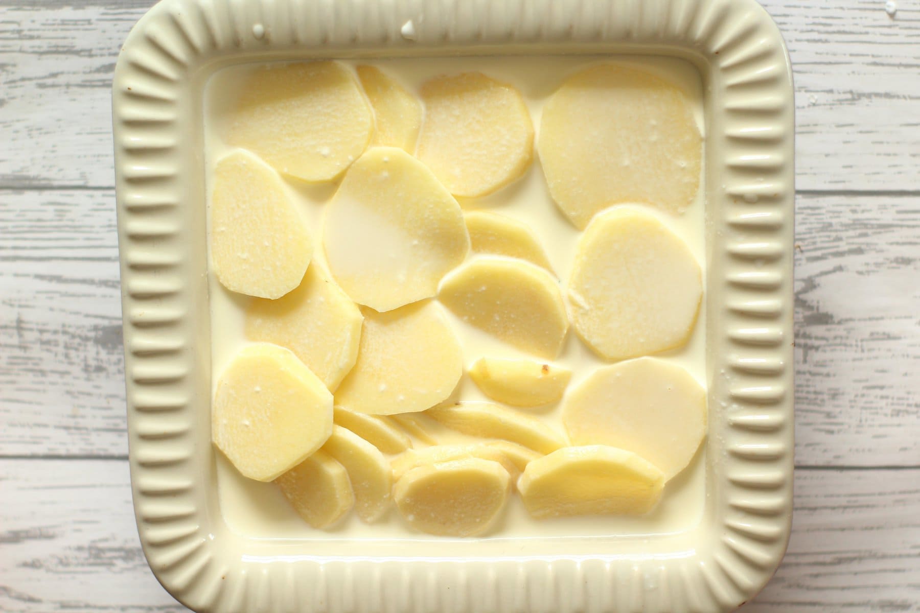 sliced potatoes ready for baking