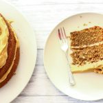 coffee and walnut cake on a plate