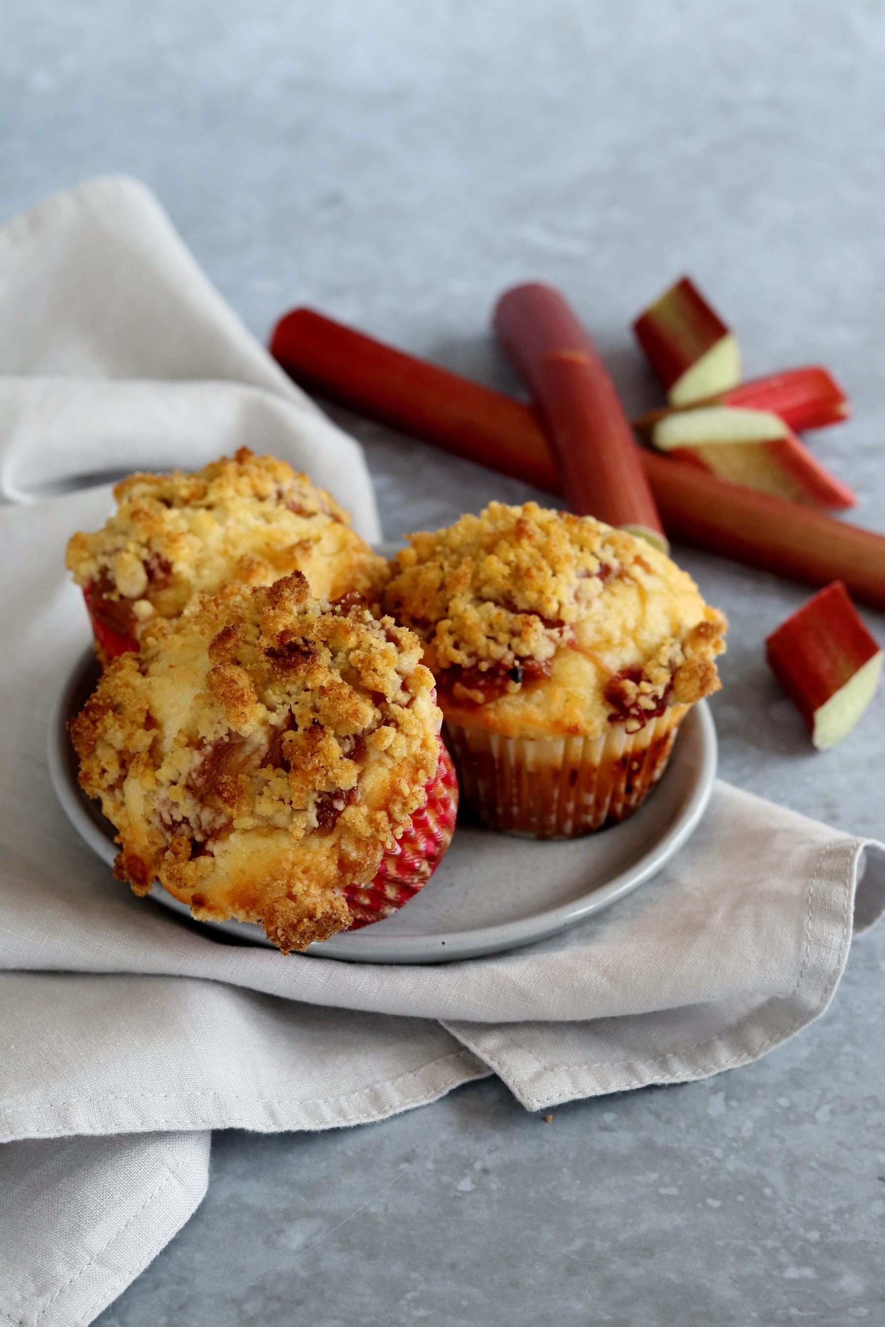 2 rhubarb muffins