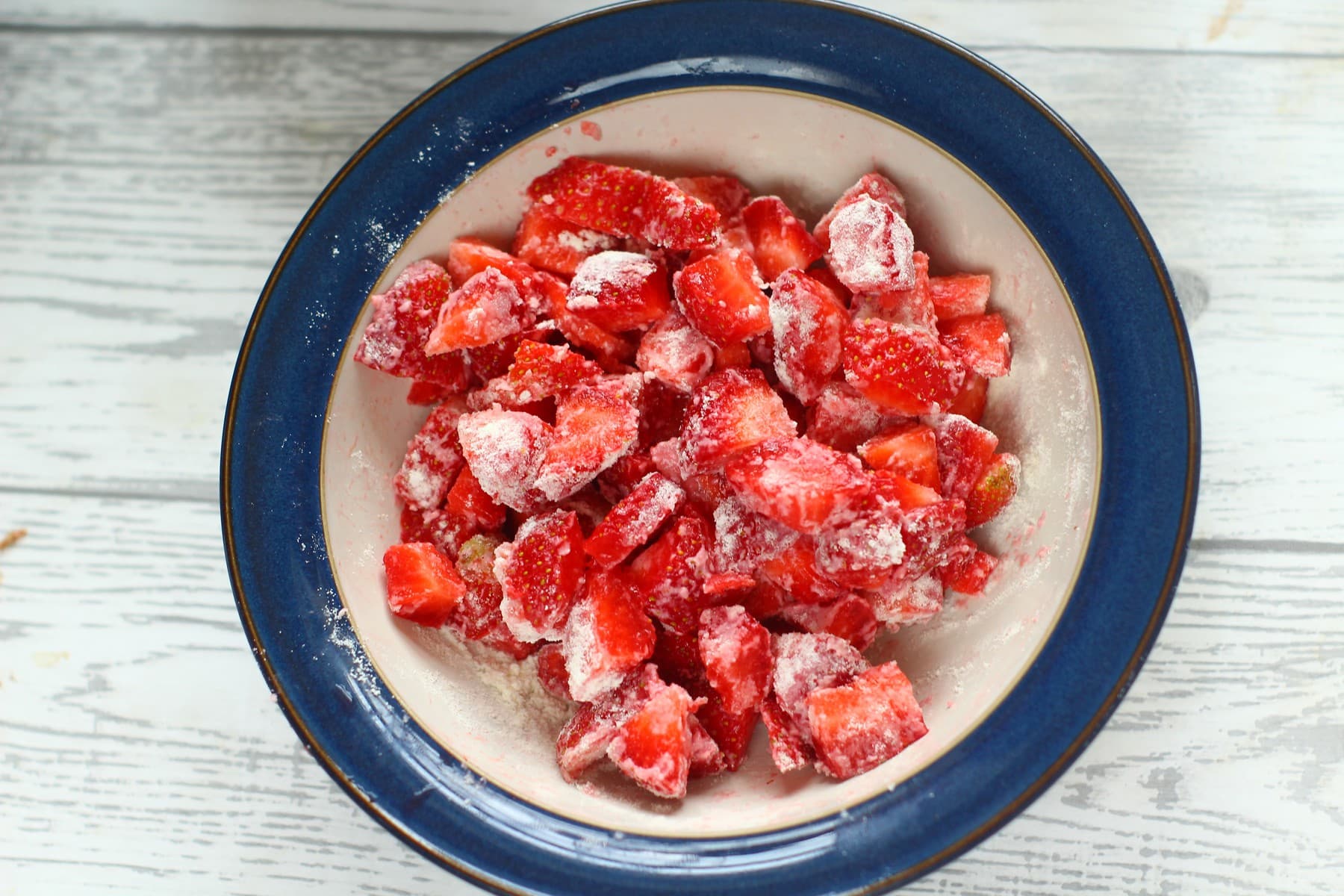 strawberries coated in flour