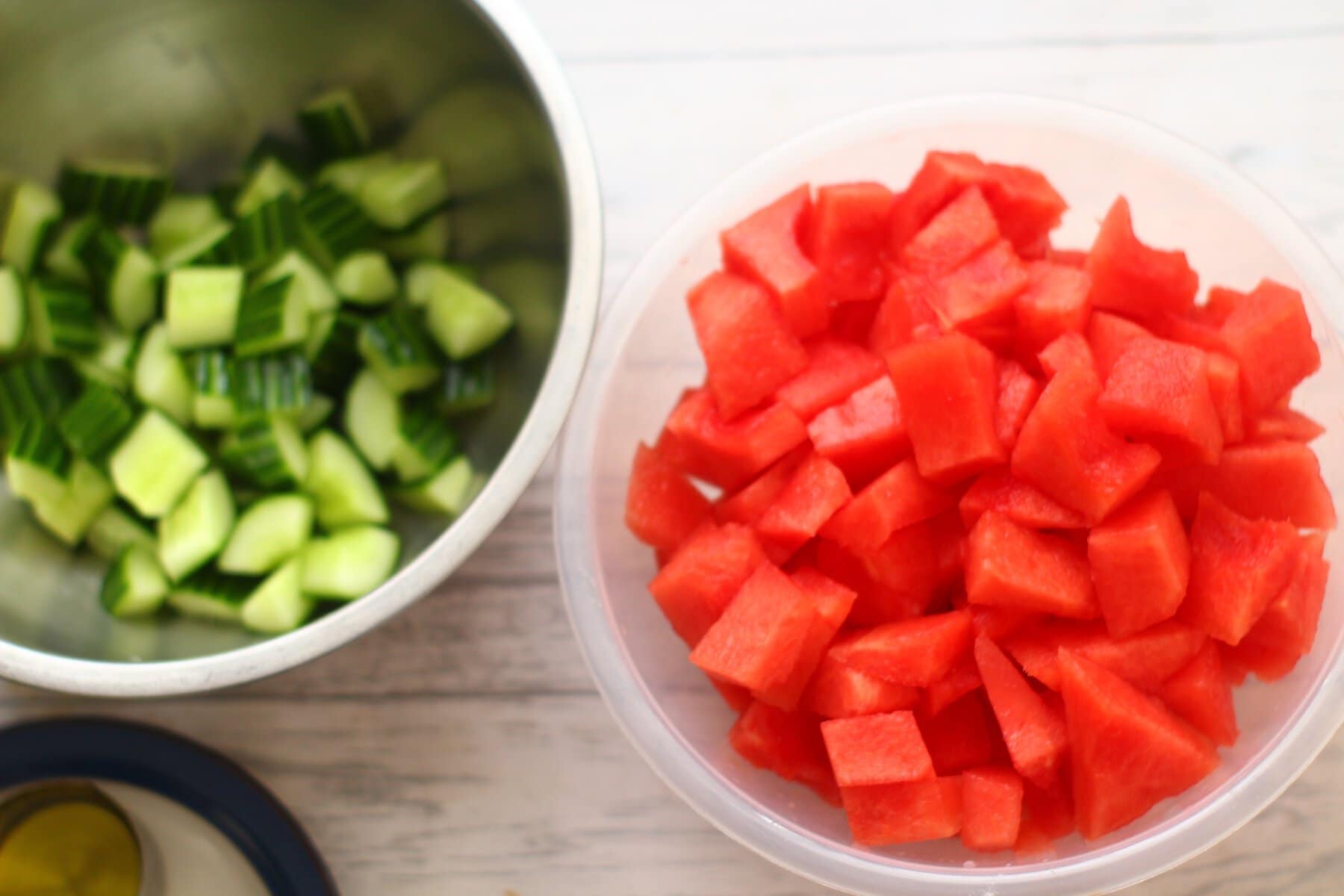 watermelon chunks in a bowl