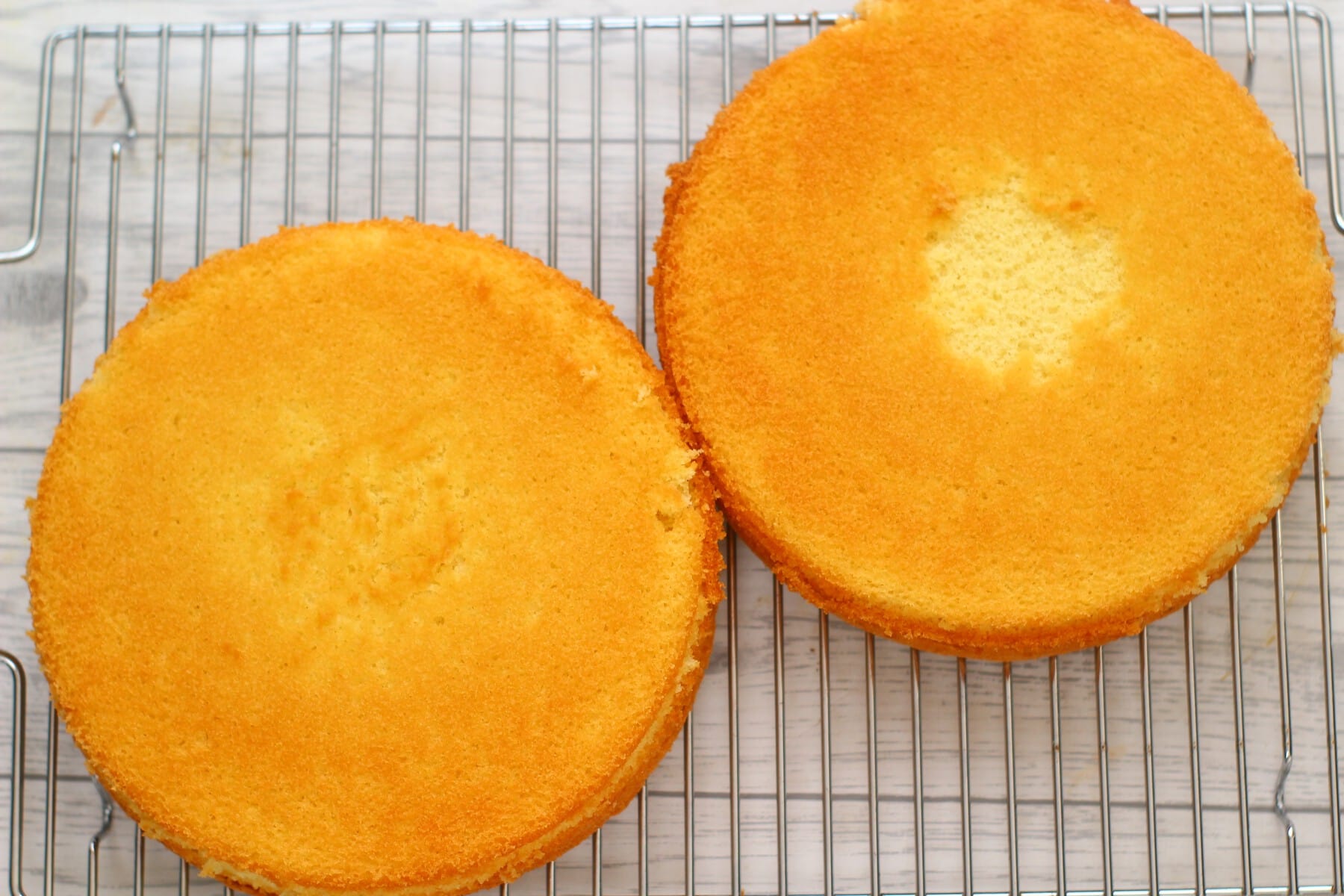 sponge cakes on a wire rack