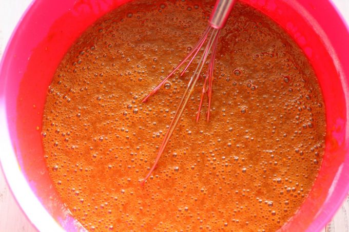 ginger cake batter in a mixing bowl