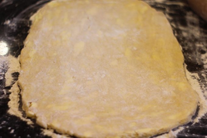 danish pastry dough rolled out